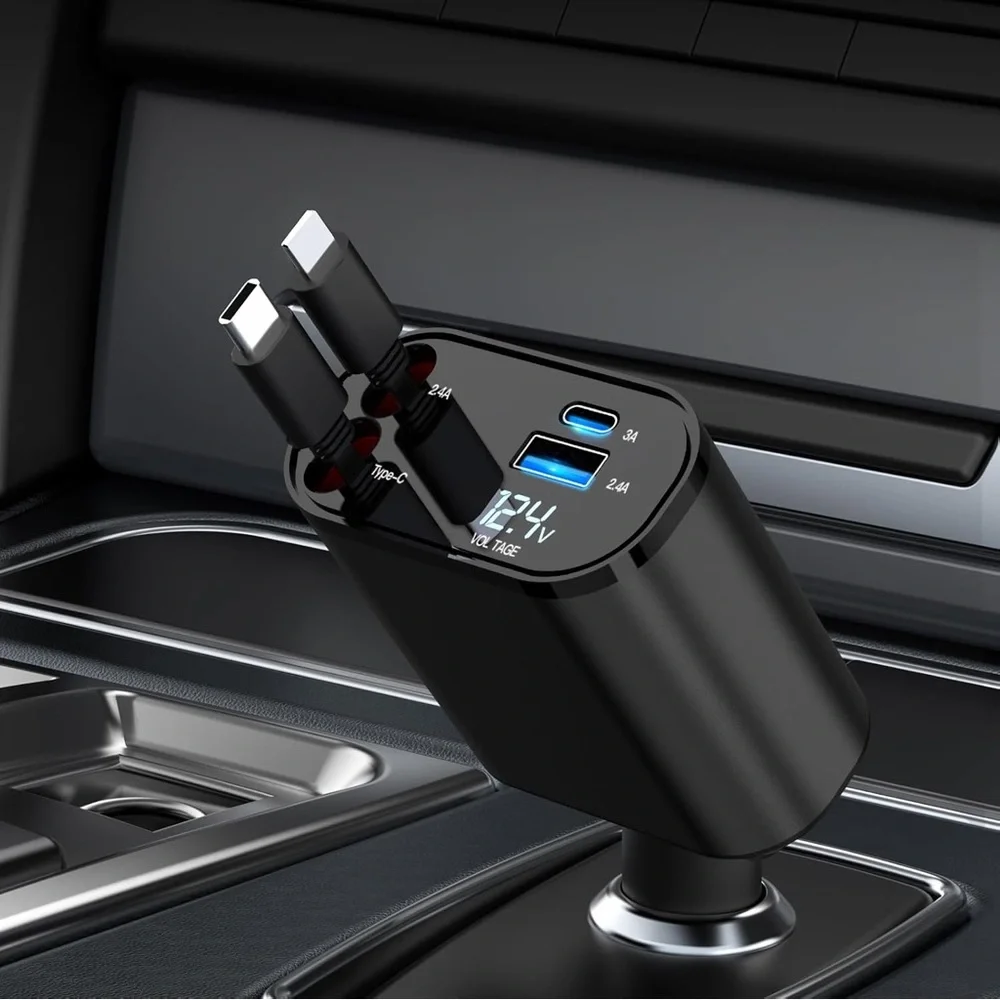 Retractable Car Charger Compatible with Galaxy Pixel, 120w‎